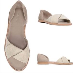Vince Idara D'orsay tan open-toe flats - 7M